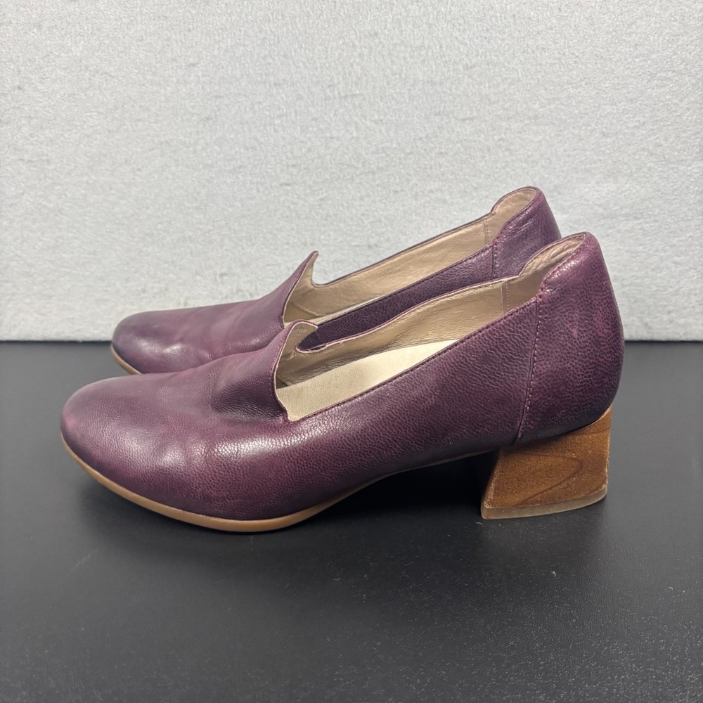 Dansko Women's Preston‎ Wine Burnished Nubuck Block Heel Loafers Slip On Size 38